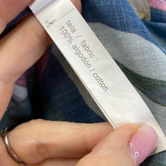 TOUCHE BALNEAIRE Tropical Kaftan Dress Swim Cover Up Palm Leaves Resort Wear - S - Picture 9 of 12